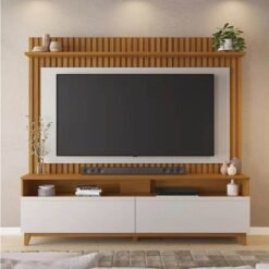 Home NT 1340 Larg. 1.83m Freijó/Off Ripado para TV até 65" - Notável