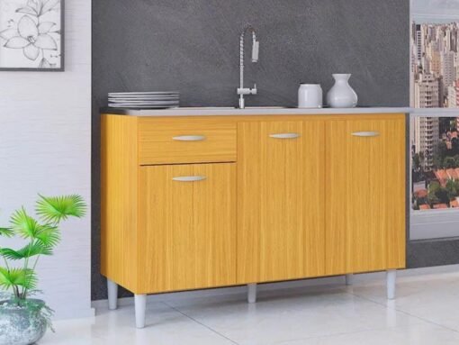 Balcão de cozinha Poquema para pia 1,20 - Damasco