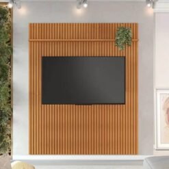 Painel Riso Larg. 2.07m Cinamomo Ripado S/Nicho para TV até 75" - JCM