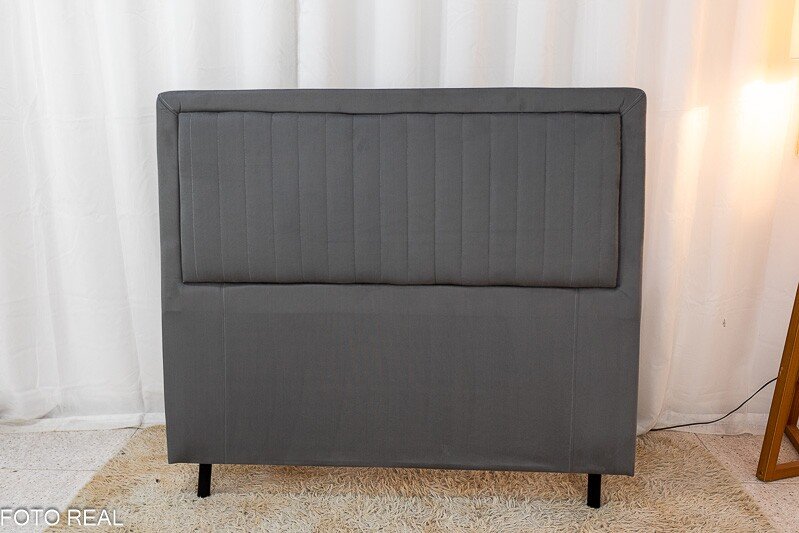 Cabeceira Queen Cintia Veludo Cinza Larg. 1.60m - Imagem 2