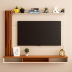 Painel Aston 55" - Off White/Cedro