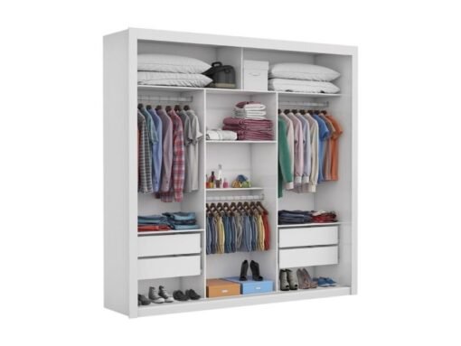 Guarda-Roupa Veneza Gold c/ espelho 3 portas e 4 gavetas - Branco - Imagem 2