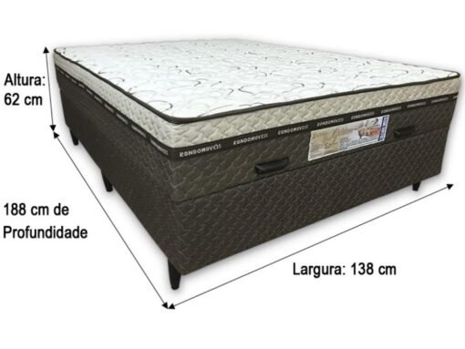 Cama box Baú Golden Light Casal - 138x188x62 - Imagem 2