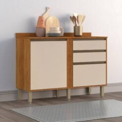 Balcão de Cozinha Pérola 1,20 - Cinamomo/Off White