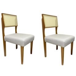 Conjunto Cadeiras Grécia 2 unidades - Mel/Bege Linho