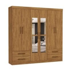 Guarda-Roupa Hércules c/ espelho 6 portas e 4 gavetas - Cinamomo