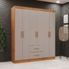 Guarda-Roupa Estrela 6 portas - Cinamomo/Off White