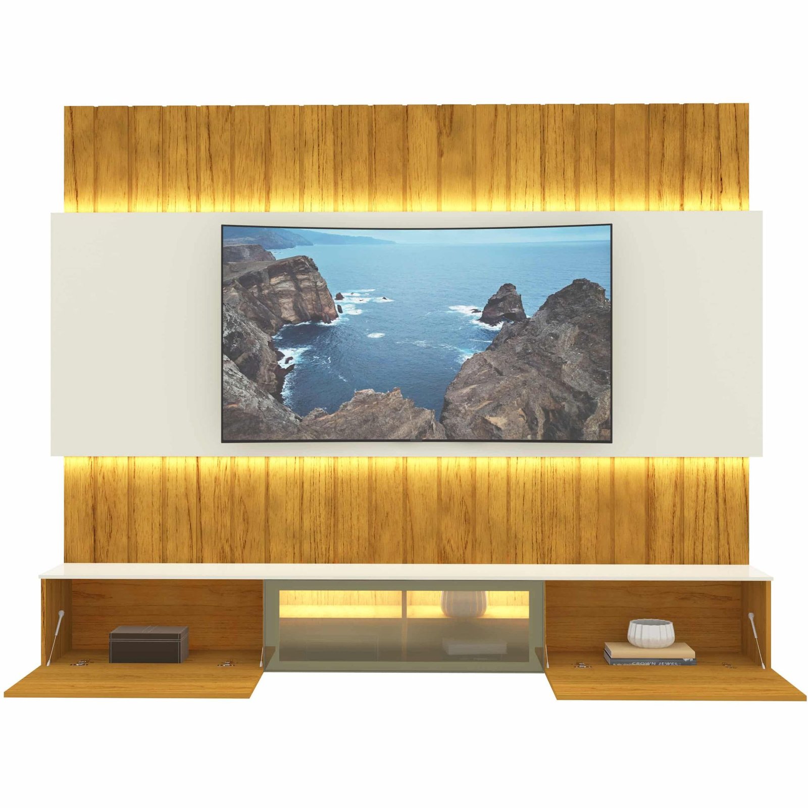 Home Suspenso Soberano Reflecta Ripado c/Led- Naturale/Off - Imagem 3
