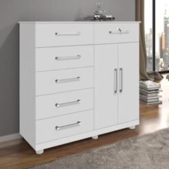 Cômoda 6 gavetas 2 portas Ref.: 021 - Branco