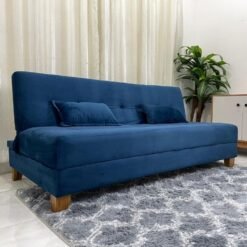 Sofá Cama Arpoador 1.85m - Azul Veludão