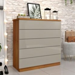 Cômoda Premium 5 Gavetas - Cinamomo/Off White