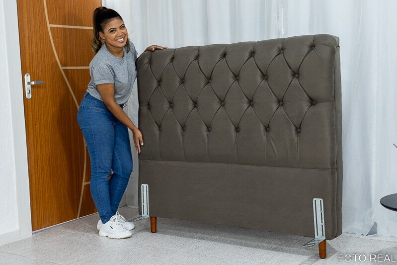 Cabeceira Casal Lavínia Sued Marrom Largura 1.40m - Imagem 2