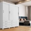 Guarda-Roupa Itapema II 3 portas de correr Sem espelho 9 gavetas - Branco