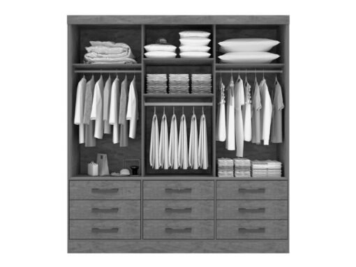 Guarda-Roupa Meridian 3 portas e 9 gavetas - Cinamomo/Off white - Imagem 2