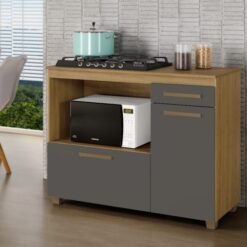 Balcão Cronus Cooktop 4 Bocas - Cinamomo/Grafite