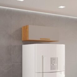 Armário de Cozinha Aéreo Geladeira New Valência - Cinamomo/Off White