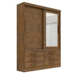 Guarda-Roupa Meridian 2 portas e 6 gavetas - Ipê