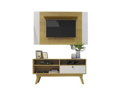 Rack Houston Com Painel América 50" - Cinamomo/Off White - Imagem 2