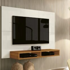 Painel Fox 43" - Off white/Cedro