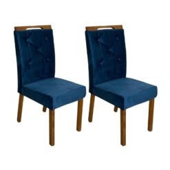 Conjunto Cadeiras Jasmim 2 unidades - Cinamomo/Azul