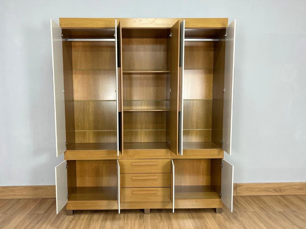 Guarda-Roupa Bem Te Vi 10 Portas 3 Gavetas - Cinamomo/Off White - Imagem 2