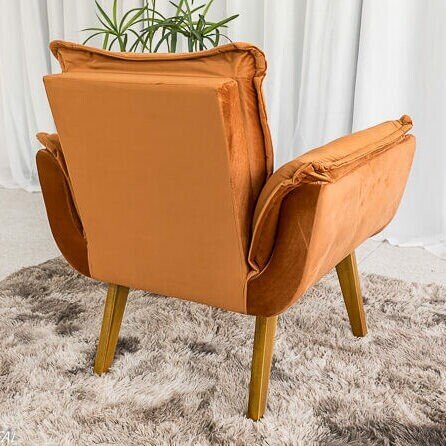 Poltrona Pérola Veludo Terracota - Imagem 2