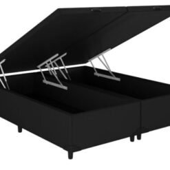 Base Box Baú Classic Queen - Preto Corino