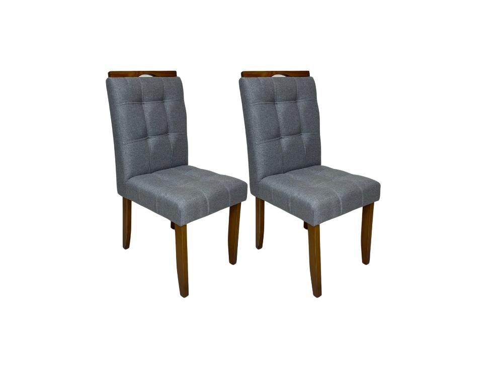 Conjunto Cadeiras Londres 2 unidades - Cinamomo/Linho Cinza