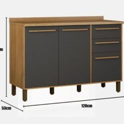 Balcão de Cozinha Salvador 1,20m - Cinamomo / Grafite