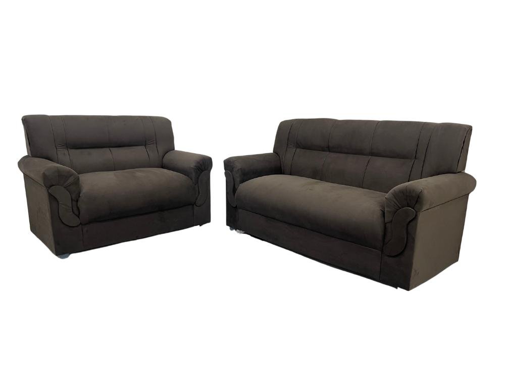 Conjunto de sofá 2 x 3 lugares REF 5014 - Marrom - Imagem 6