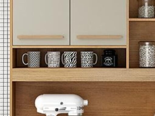 Armário Kit de Cozinha Ametista 5 portas - Cinamomo/Off White - Imagem 6