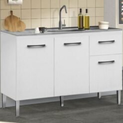 Balcão de cozinha França para pia 1,18 - Branco