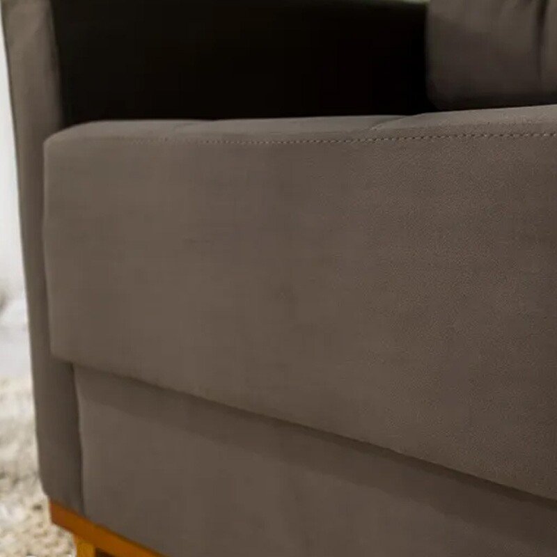 Poltrona Áustria Veludo Marrom A17 - Imagem 4