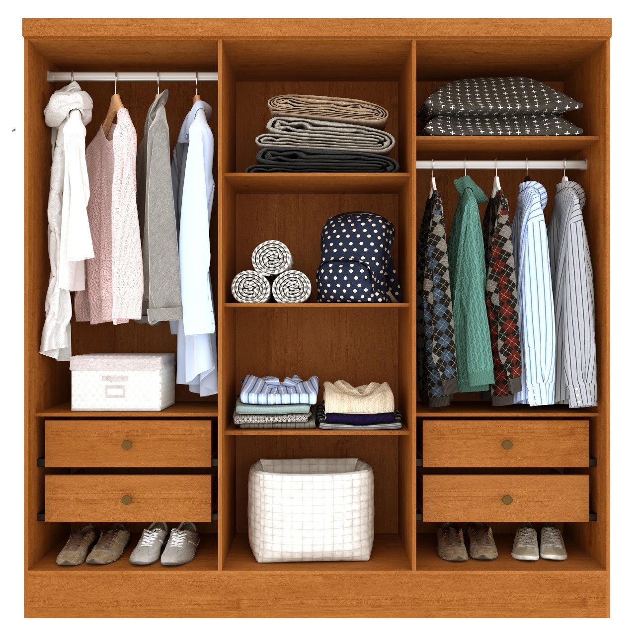 Guarda-Roupa Bariloche 6 portas TCIL - Cinamomo/Off White - Imagem 2