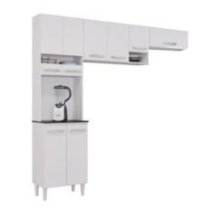 Cozinha Compacta Isadora Branco 8 Portas Larg. 2.02m - Poquema