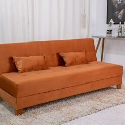Sofá Cama Arpoador Veludo Terracota 12116 Larg. 1.85m