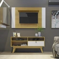 Rack Houston Com Painel América 50" - Cinamomo/Off White