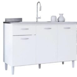 Balcão de cozinha Poquema para pia 1,20 - Branco