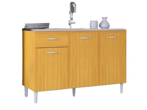 Balcão de cozinha Poquema para pia 1,20 - Damasco - Imagem 3