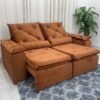 Sofá Retrátil Reclinável Brasão 2.00m- Terracota Veludo