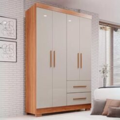 Guarda Roupa Estrela 4 portas - Cinamomo/Off White