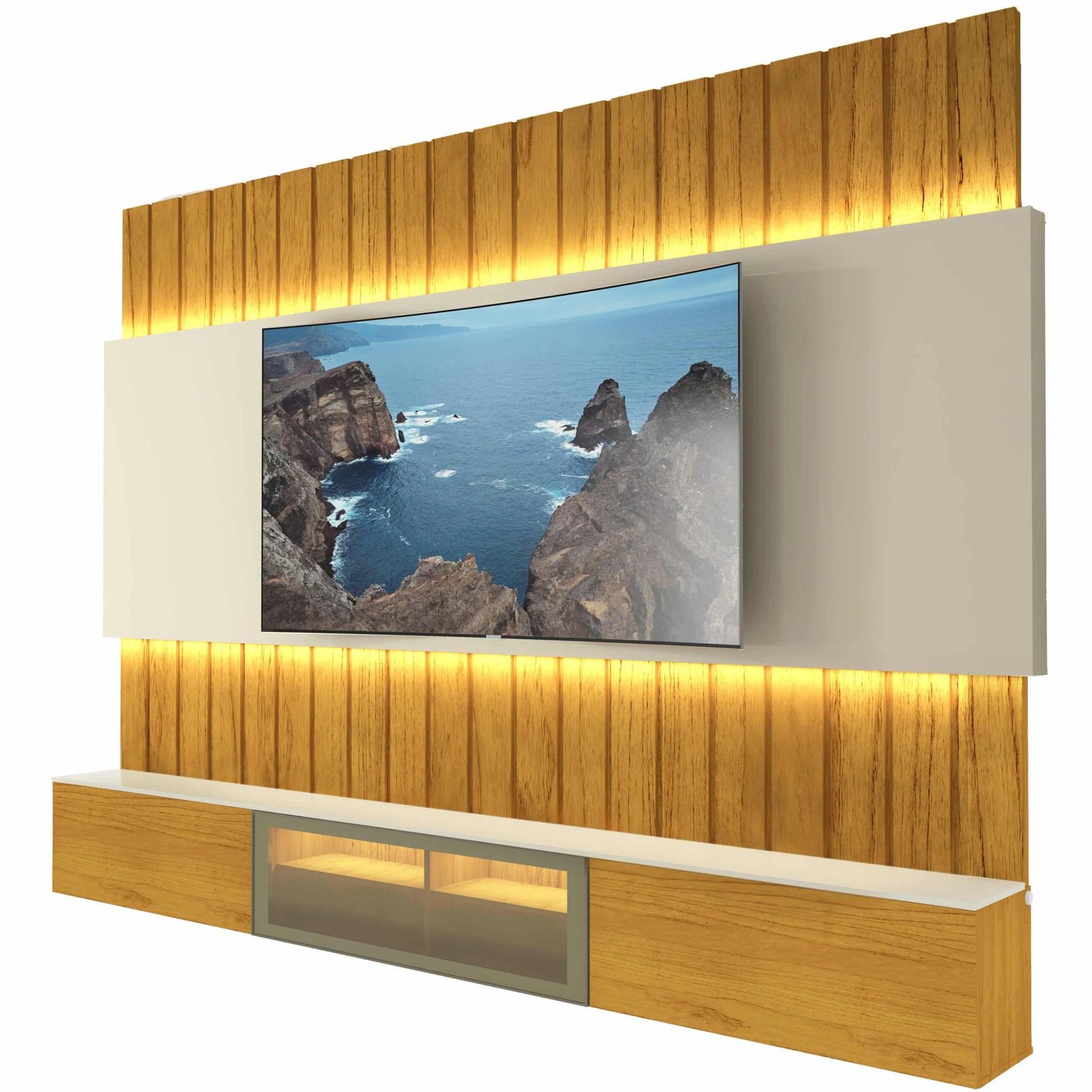 Home Suspenso Soberano Reflecta Ripado c/Led- Naturale/Off - Imagem 2