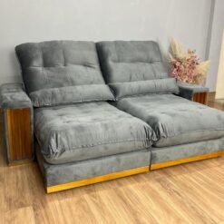 Sofá Retrátil e Reclinável Búzios 2.50m - Cinza Veludo