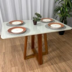 Mesa de Jantar Bali 1.20x0.80 - Mel/Off White