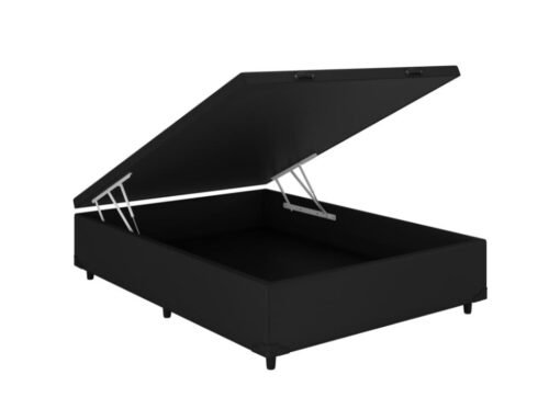 Base Box Baú Classic casal - Preto Corino