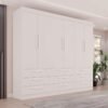 Guarda-Roupa Dinamarca 6 Portas e 9 Gavetas 1.80m - Branco
