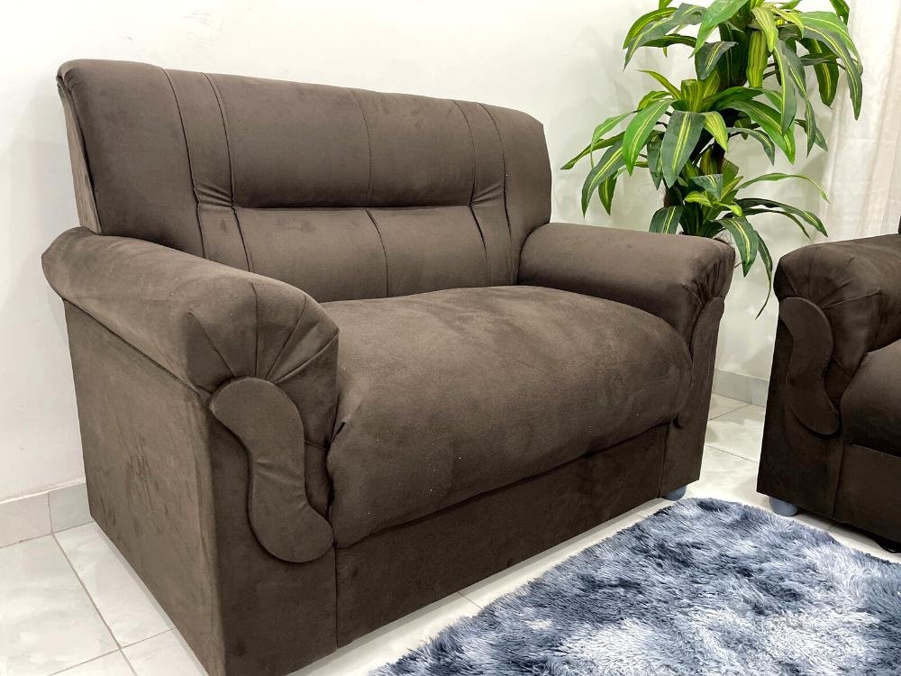 Conjunto de sofá 2 x 3 lugares REF 5014 - Marrom - Imagem 8