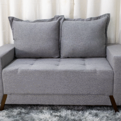 Sofá 2 lugares 8100 1.55m Linho Cinza 27