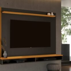 Painel Davos 55" - Preto/Cedro