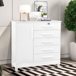 Cômoda Vitória 5 gavetas 1 porta - Branco